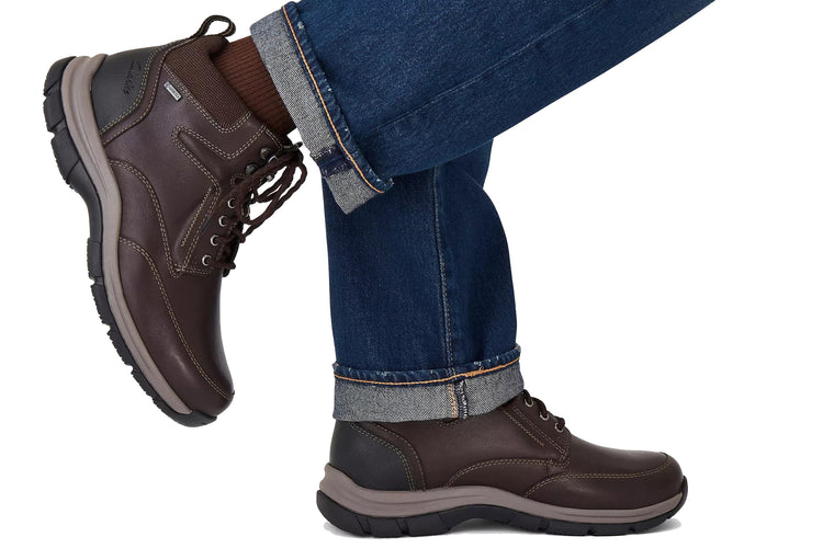 Clarks Spypath Hi GTX Dark Brown Lea Mens Shoes