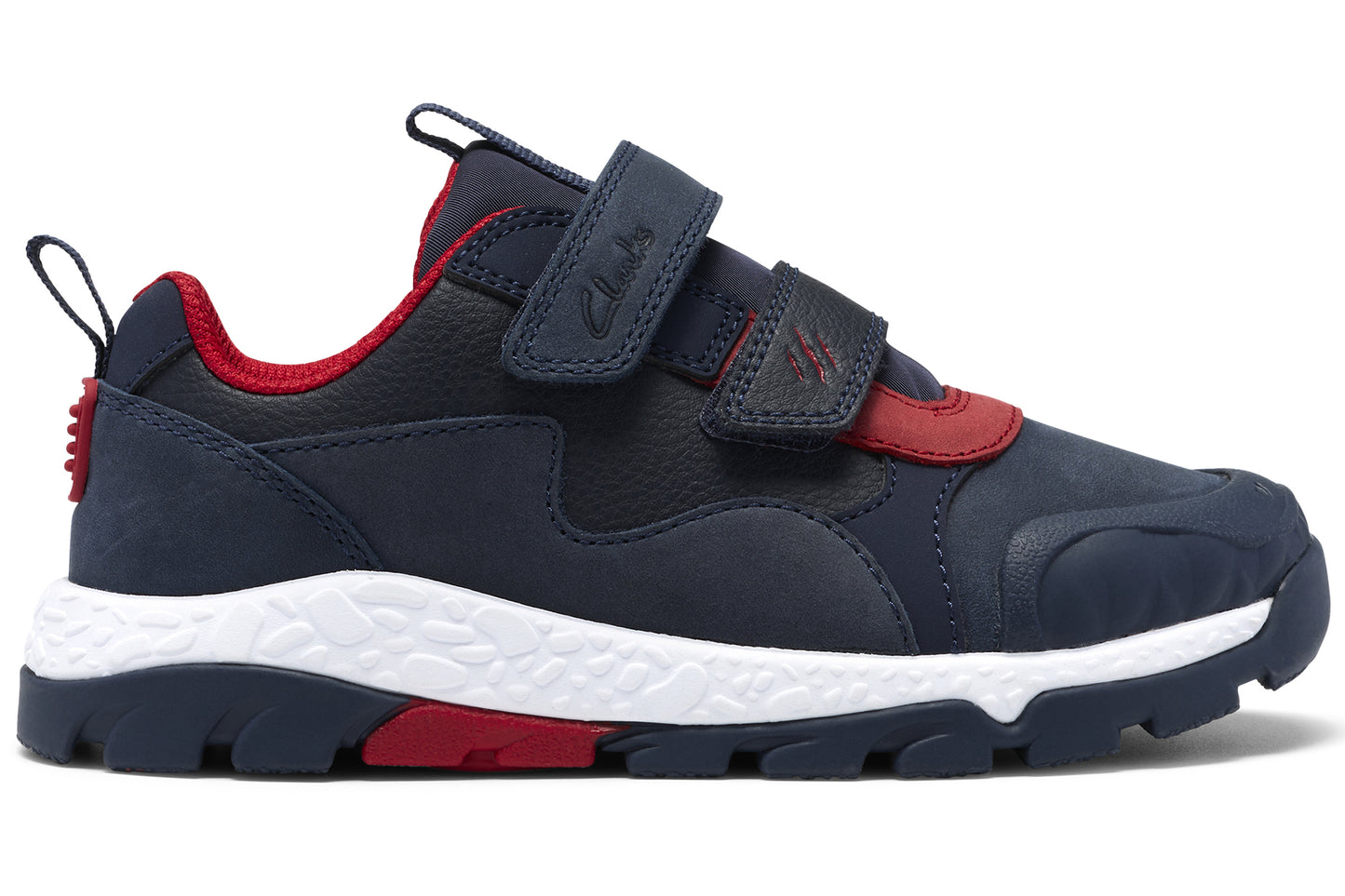 Clarks Steggy2Track K Navy/Red Boys Shoes