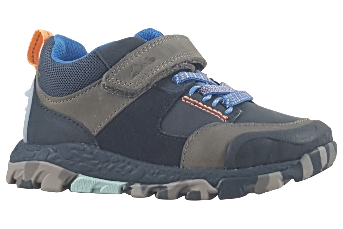 clarks steggy2 glow k navy combi boys sandals right