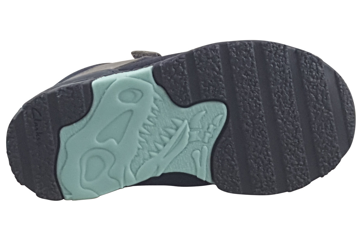 clarks steggy2 glow t navy combi boys sandals sole