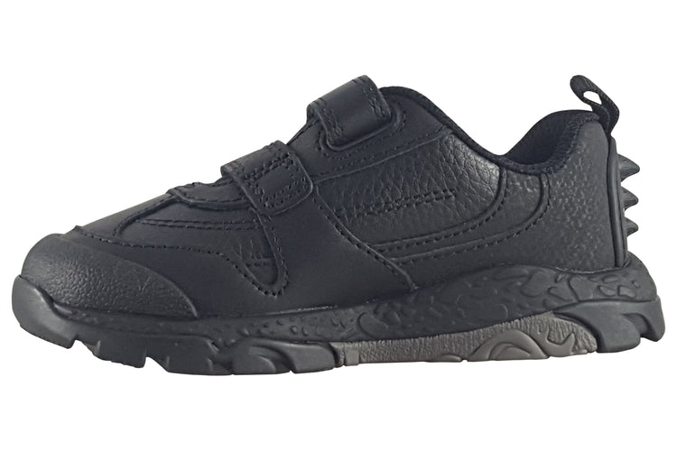 Clarks Steggy2 Pace K Black Leather Boys School Shoes