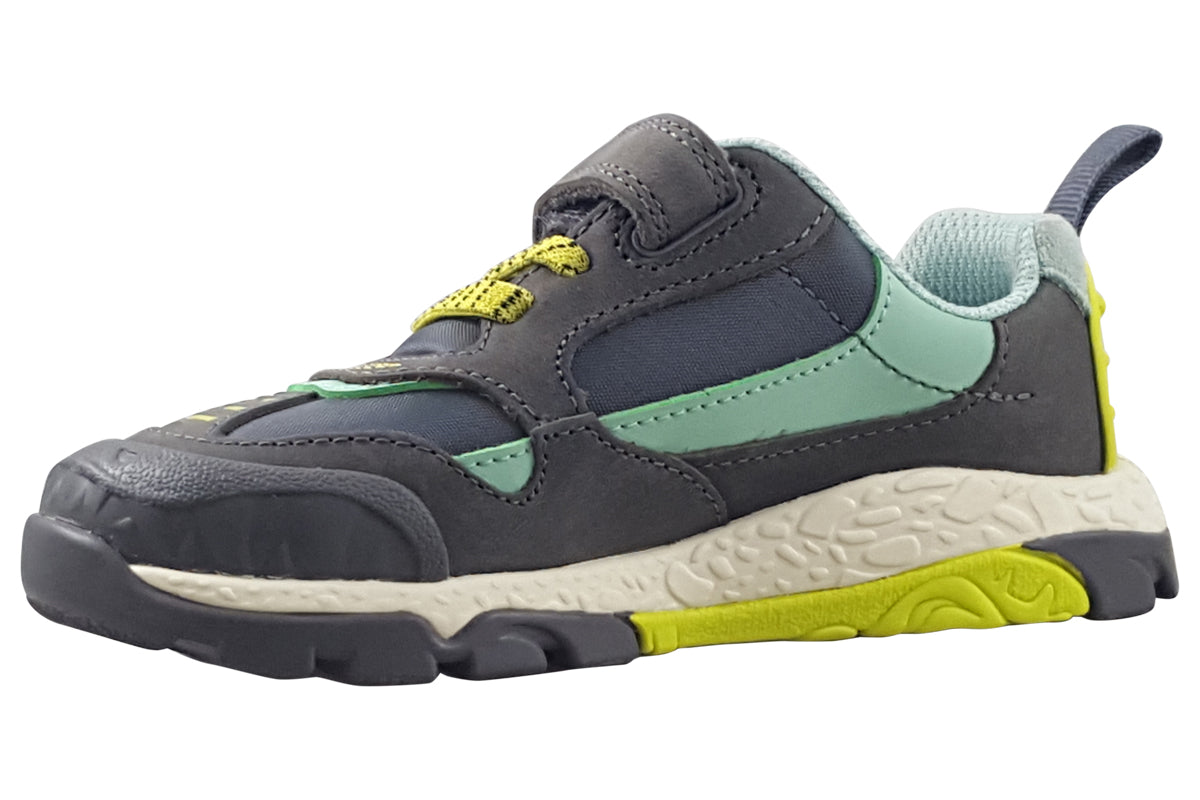 clarks steggy2 park k grey green boys sandals left
