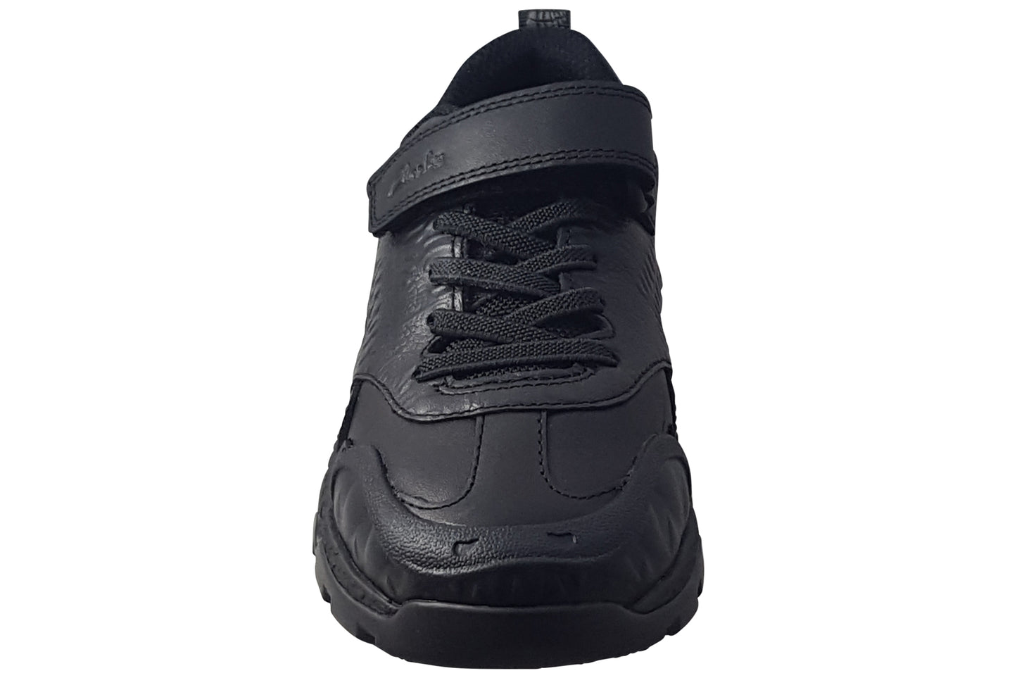 Clarks Steggy2Soar K Black Leather G Boys School Shoes