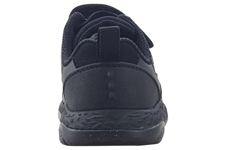 Clarks SteggyStride K Black Leather Boys School Shoes