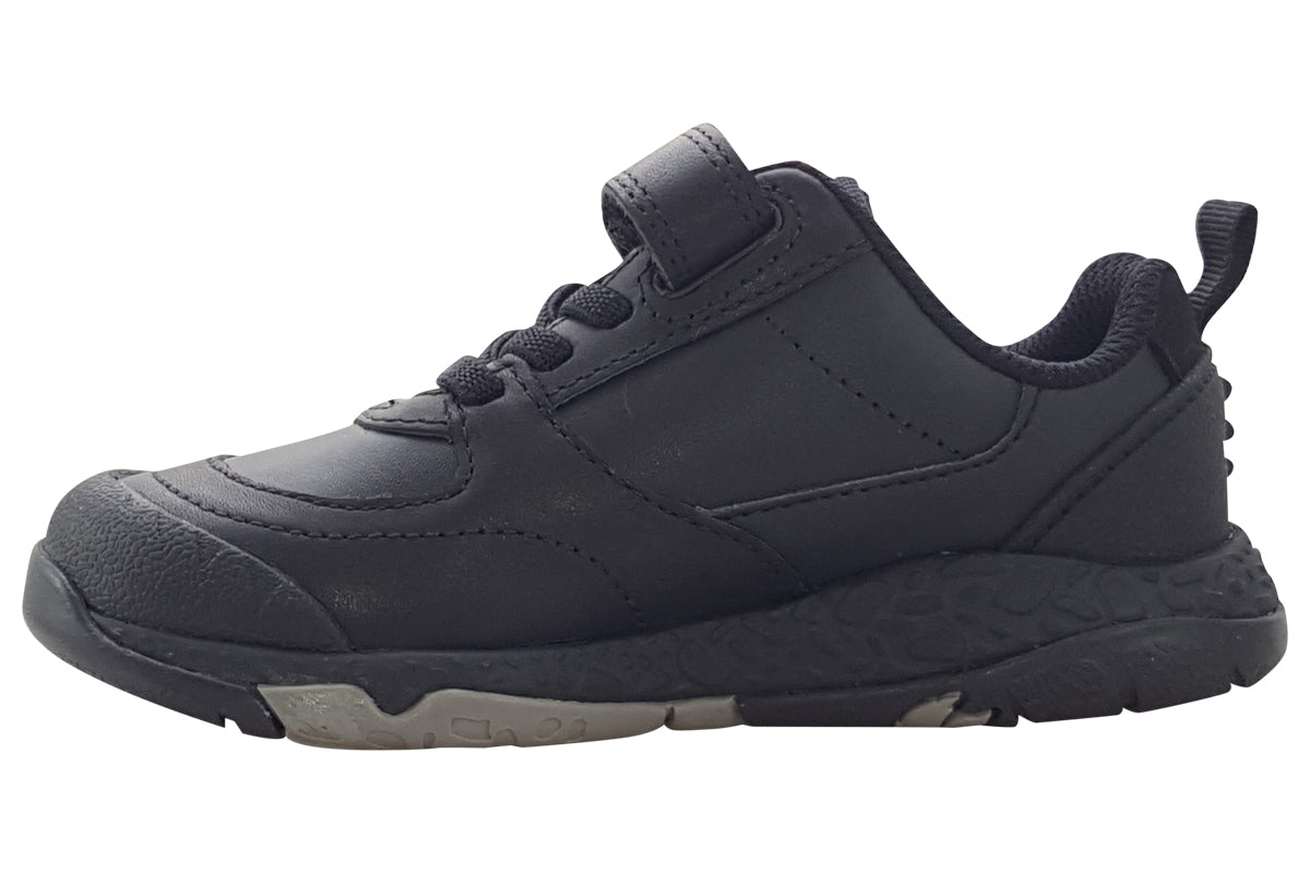 clarks-steggystride-k-black-leather-boys-sandals-left