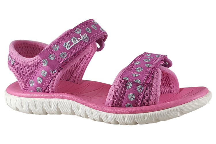 Clarks SurfingTide K.O Hot Pink Girls Sandals