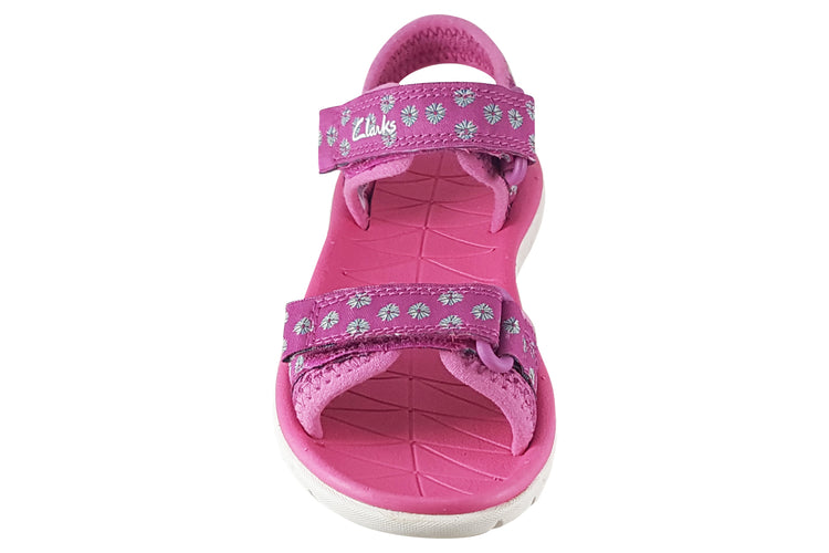 Clarks SurfingTide K.O Hot Pink Girls Sandals
