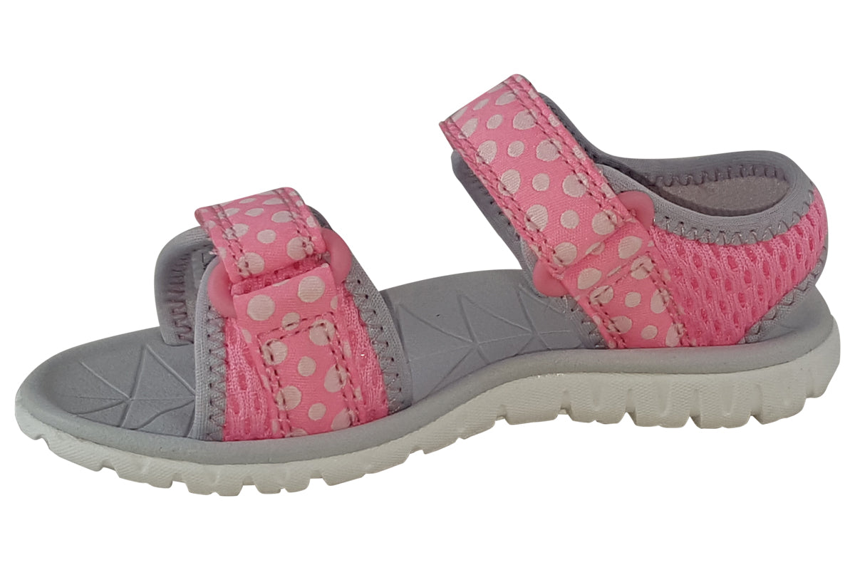 clarks surfing tide t pink combi girls sandals left