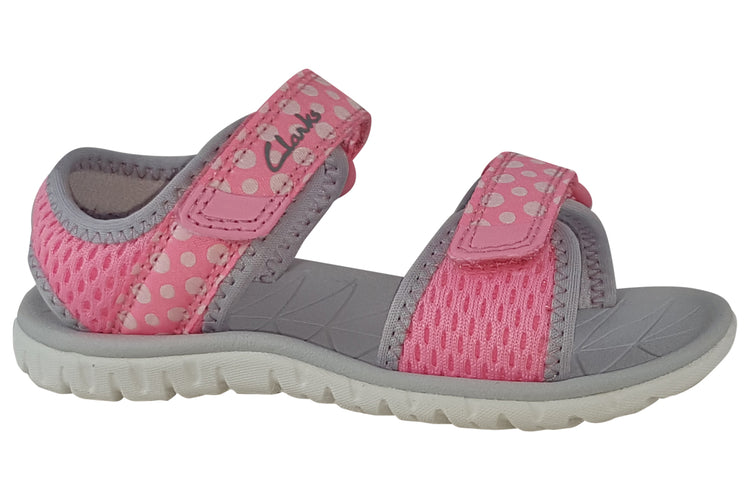Clarks Surfing Tide T Pink Combi Girls Sandals