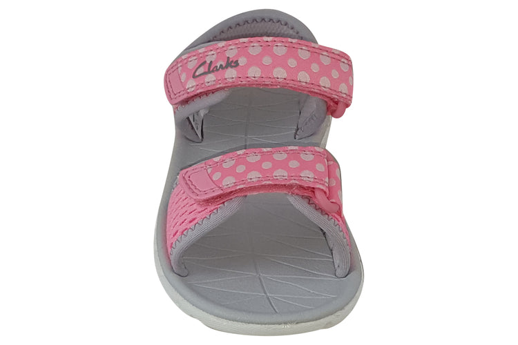 Clarks Surfing Tide T Pink Combi Girls Sandals