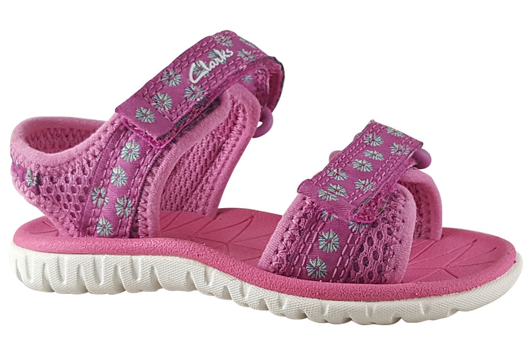 Clarks SurfingTide T.O Hot Pink Girls Sandals