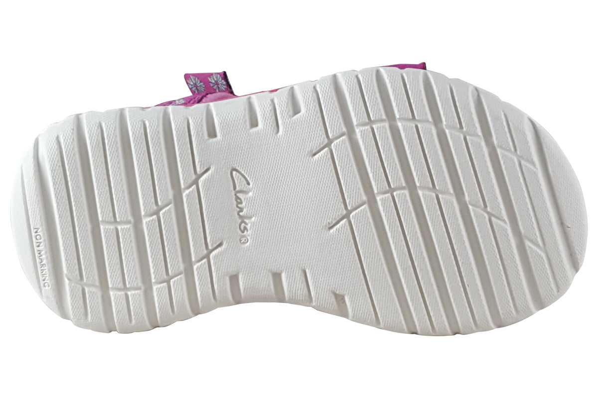 clarks surfing tide to hot pink f girls sandals sole