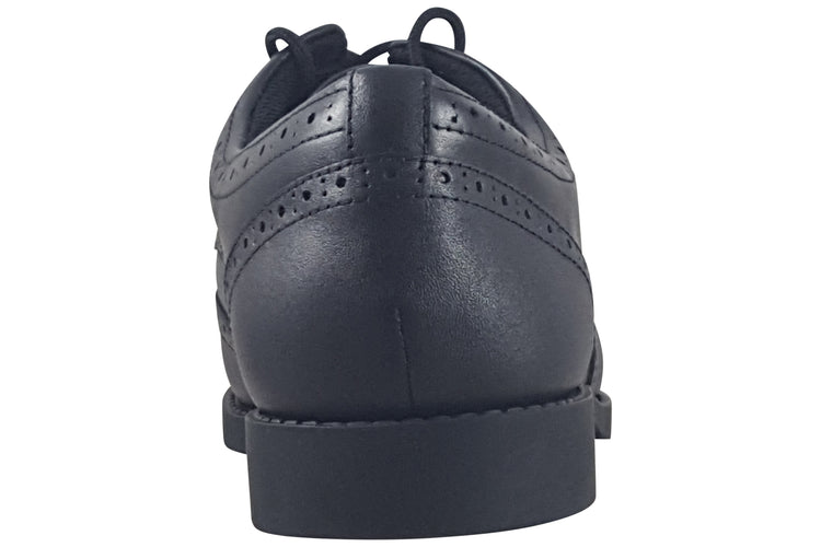 Clarks Tapa Pure Y. Black Leather Girls School Shoes