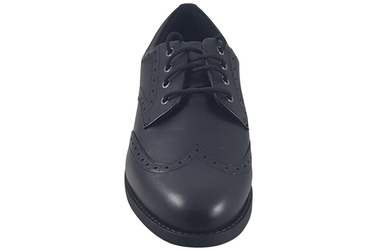 Clarks Tapa Pure Y. Black Leather Girls School Shoes