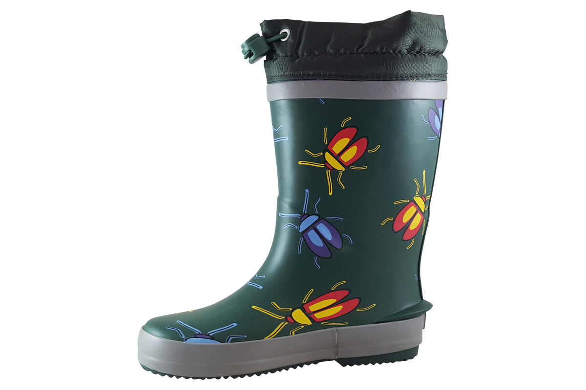 clarks tarri race k khaki combi boys wellies left
