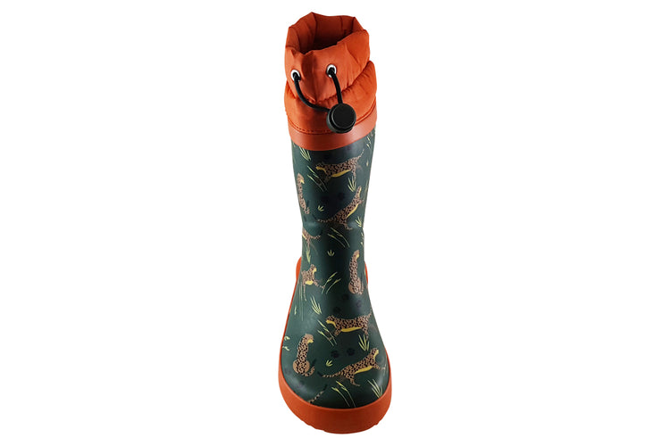 Clarks Tarri Race K Girls Wellingtons Khaki Print