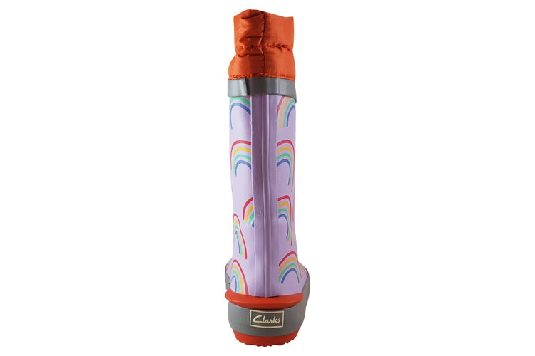 Clarks Tarri Race K Girls Wellingtons Lilac Combi