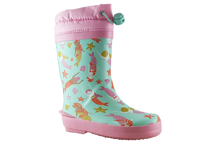Clarks Tarri Race T Blue Print Girls Wellingtons