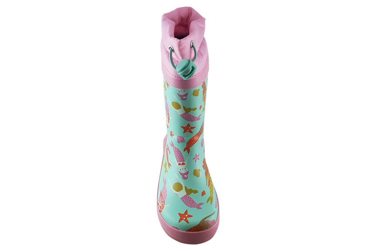 Clarks Tarri Race T Blue Print Girls Wellingtons