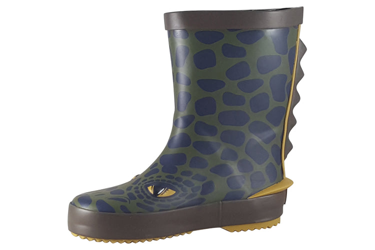 Clarks Tarri Run T Boys Wellingtons Khaki
