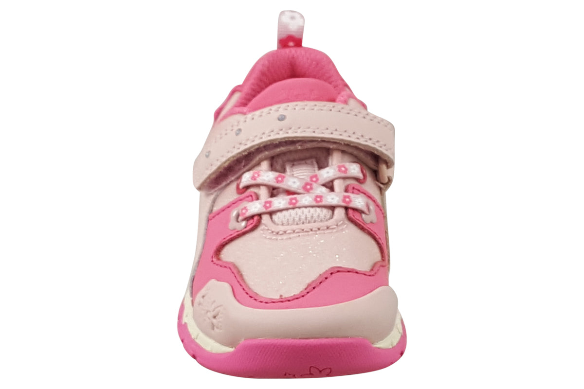 clarks tidal shell t pink combi girls shoes top