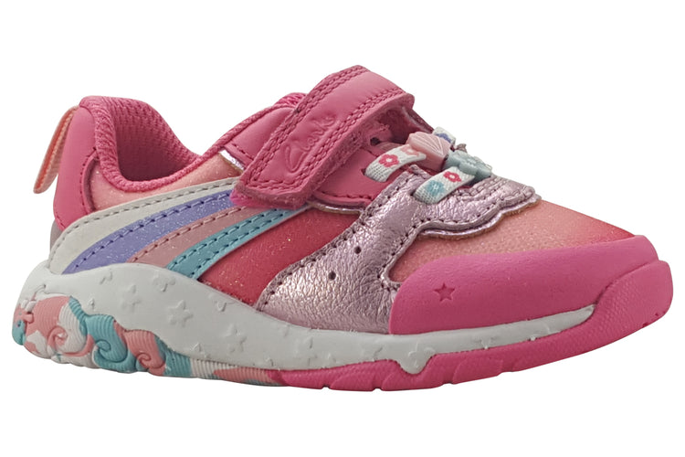 Clarks Tidal Star T. Bright Pink Com Girls Sports