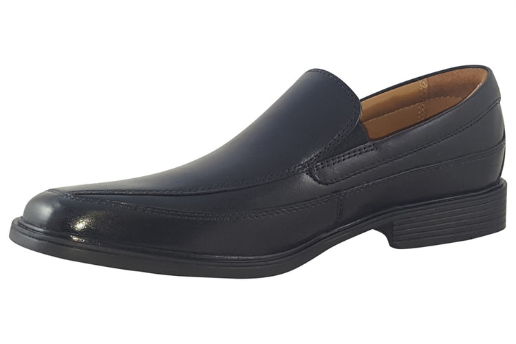 Clarks Tilden Free Black Leather Mens Shoes