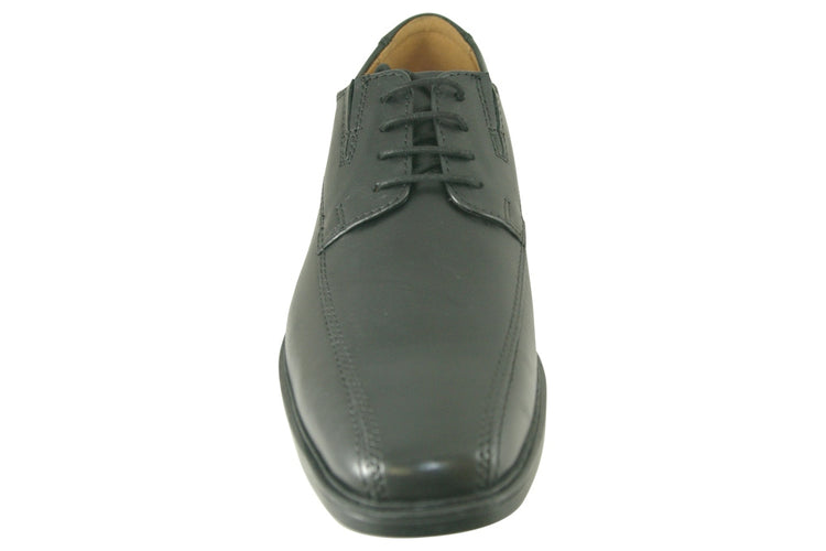 Clarks Tilden Walk Black Leather Mens Shoes