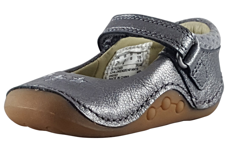 Clarks Tiny Cosmo T. Gun Metal Girls First Shoes
