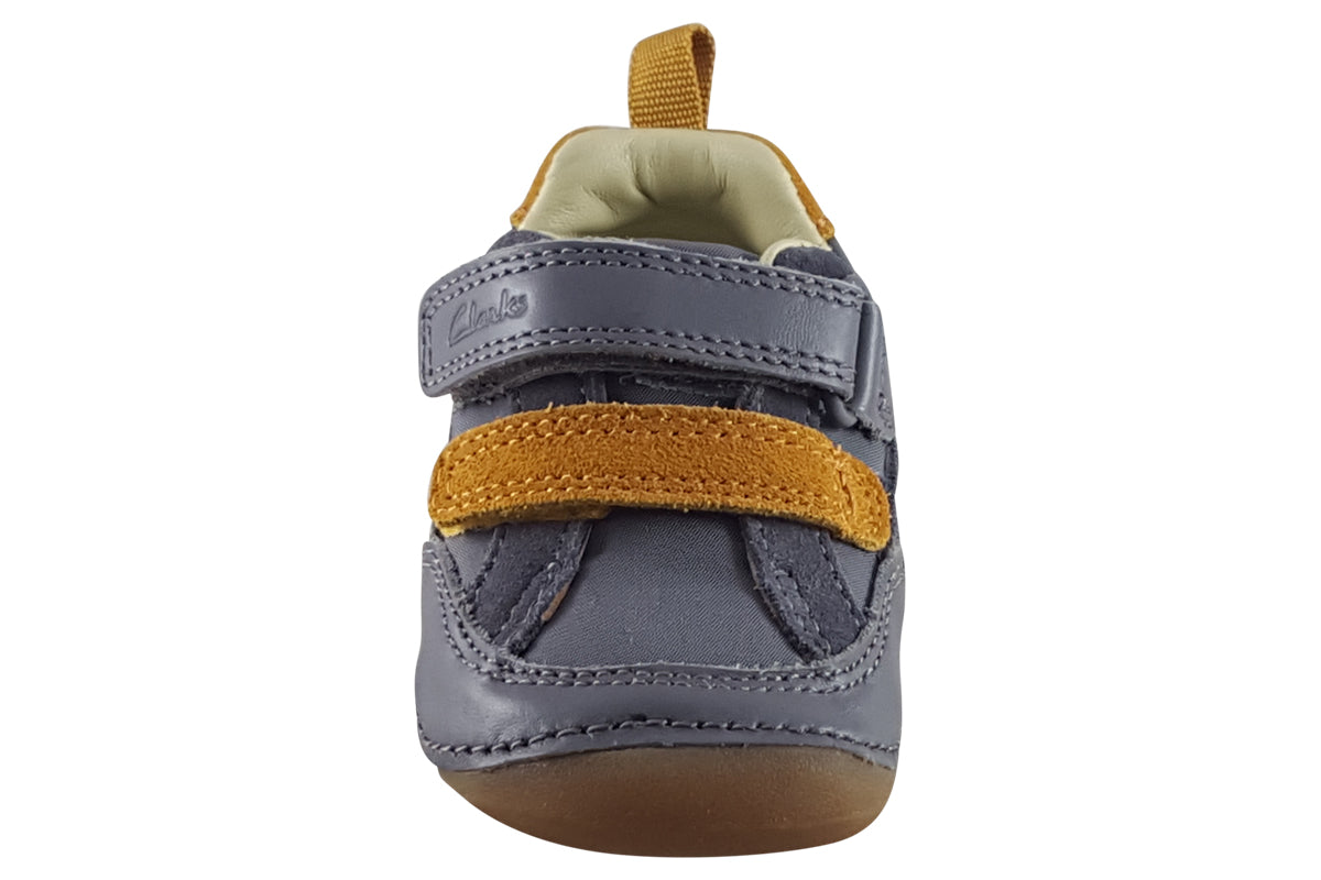 clarks tiny fawn t grey boys first shoes top