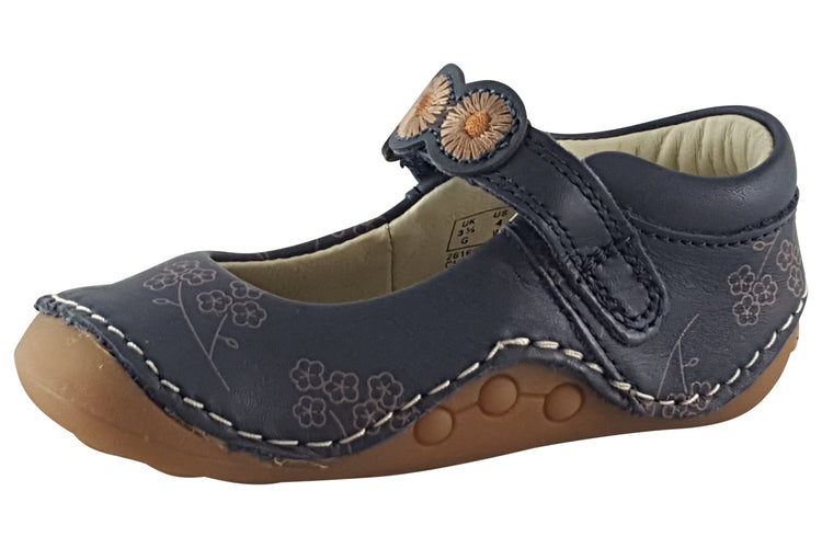 Clarks Tiny Flora T. Navy Combi Girls First Shoes