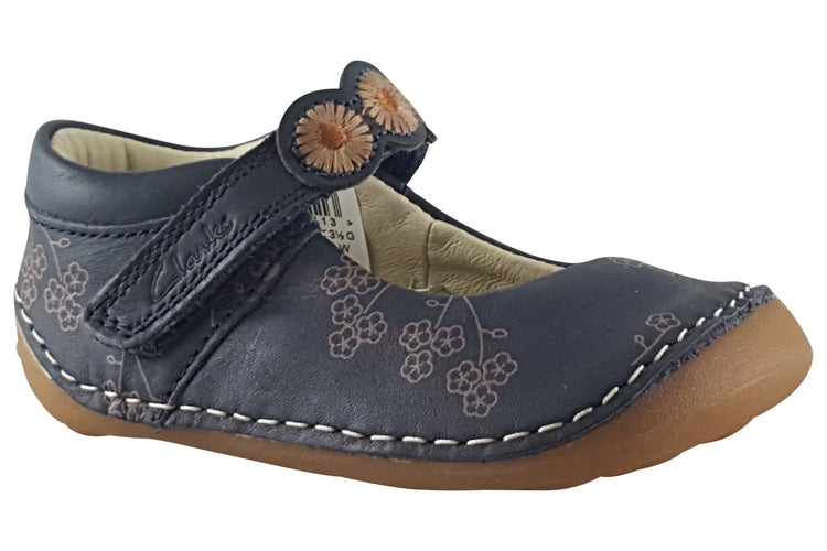 Clarks Tiny Flora T. Navy Combi Girls First Shoes