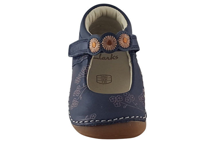 Clarks Tiny Flora T. Navy Combi Girls First Shoes