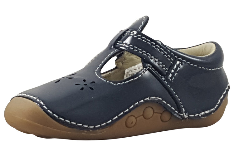 Clarks Tiny Skip T. Navy Patent Girls First Shoes
