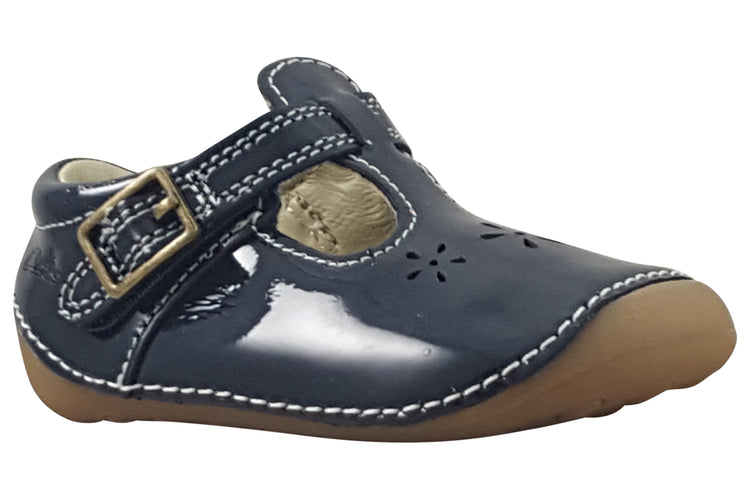 Clarks Tiny Skip T. Navy Patent Girls First Shoes