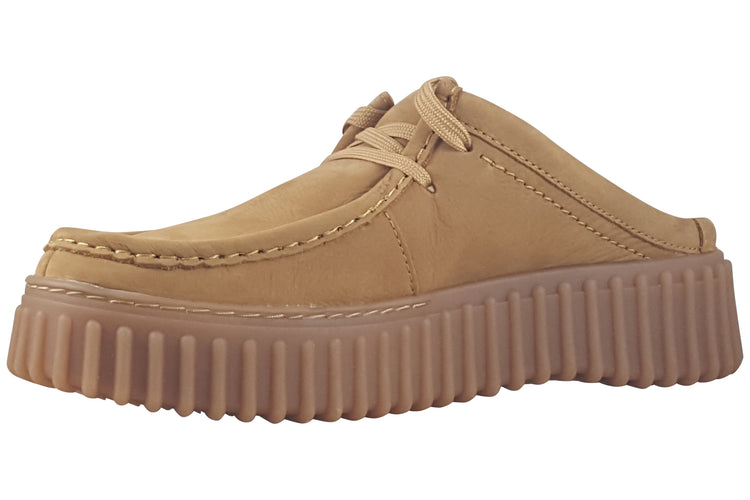 Clarks Torhill Mule Light Tan Nubuck Womens Shoes