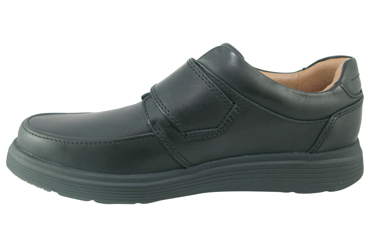 clarks-un-abode-strap-black-mens-shoes-left