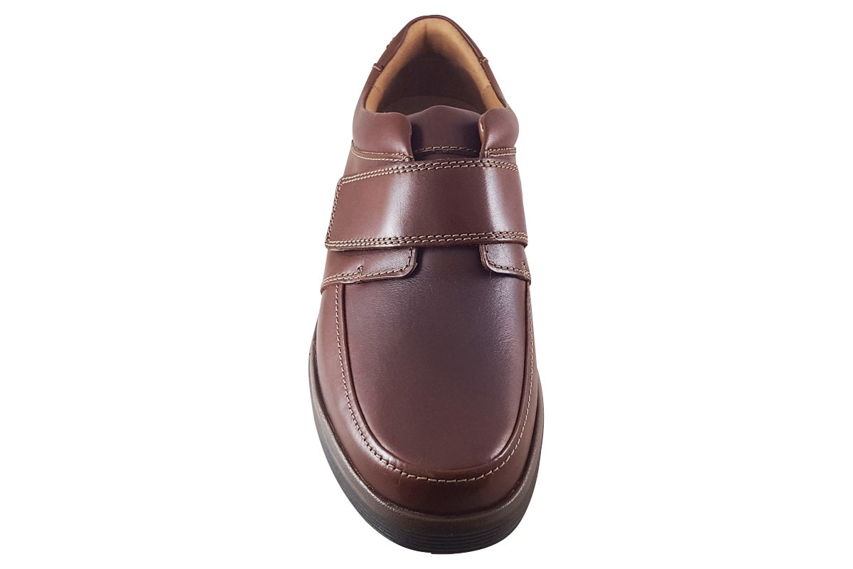 clarks un abode strap dark tan mens shoes top