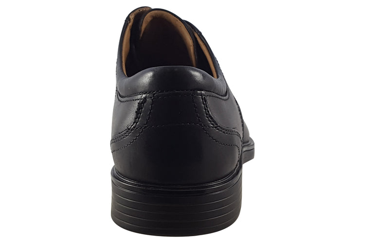 Clarks Un Aldric Lace Black Leather Mens Shoes