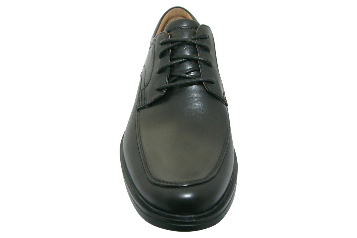 clarks un aldric park black leather mens shoes top
