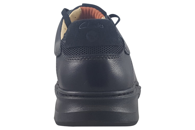 Clarks Un Briley Pace Black Leather Mens Shoes