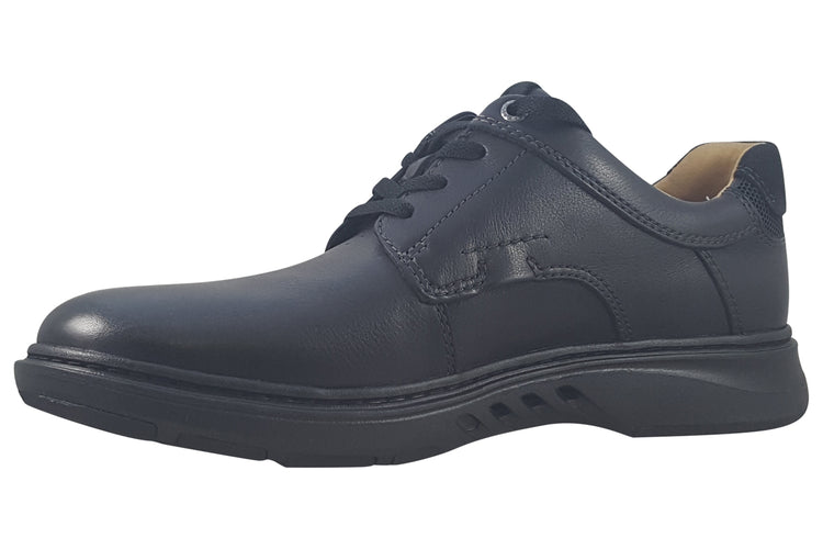 Clarks Un Briley Pace Black Leather Mens Shoes