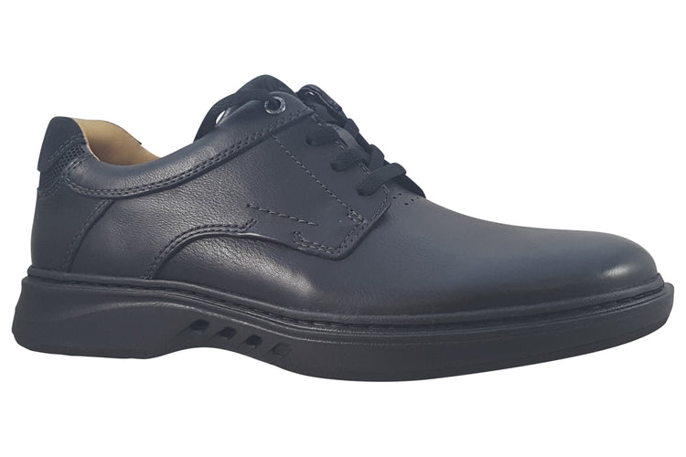 Clarks Un Briley Pace Black Leather Mens Shoes