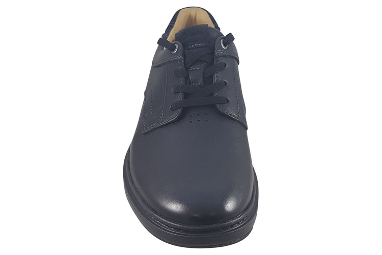 Clarks Un Briley Pace Black Leather Mens Shoes