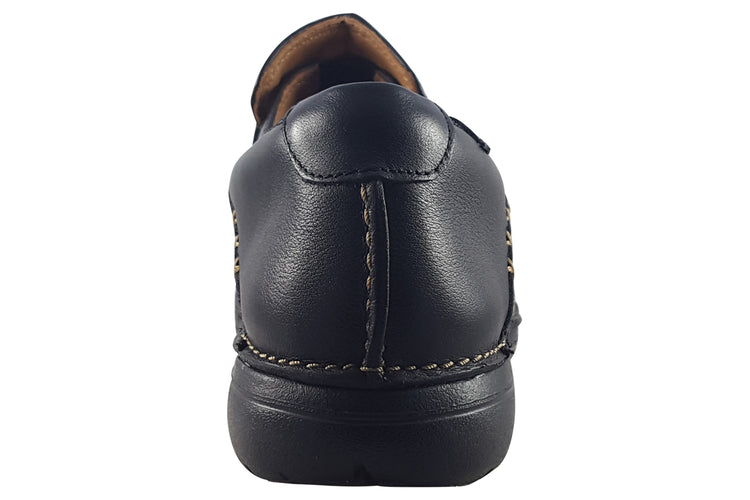 Clarks Un Loop Black Leather Womens Shoes