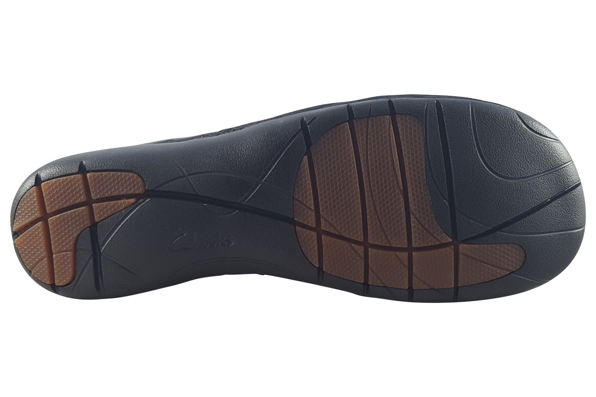 clarks un loop black leather womens shoes sole