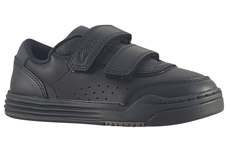 Clarks Urban Solo K Black Leather Boys School Shoes