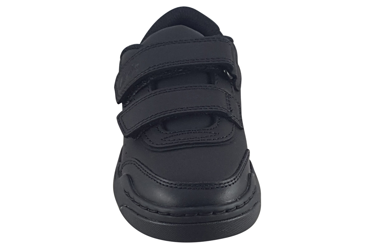 clarks urban solo k black leather boys sandals top