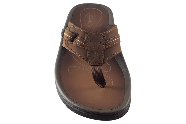 Clarks Wesley Sun Beeswax Leather Mens Sandals