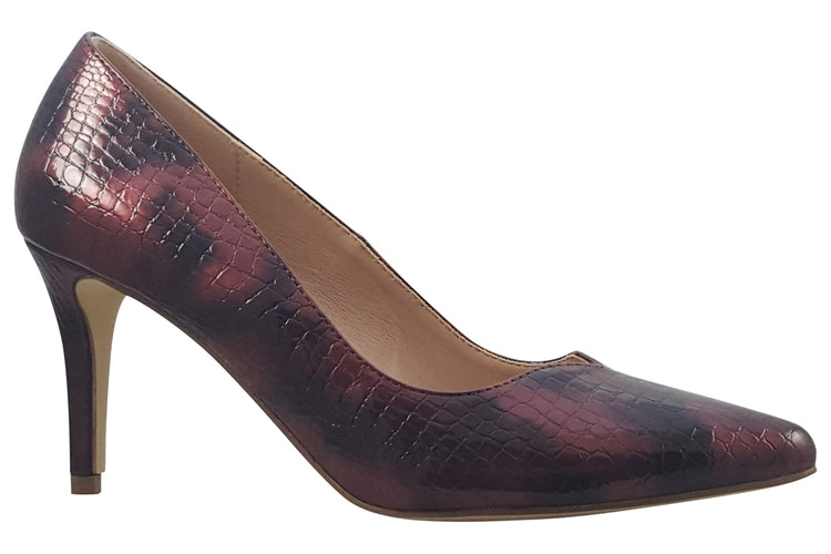 Cocco Ritz Davina 1019 Burgundy Snake Womens Shoes